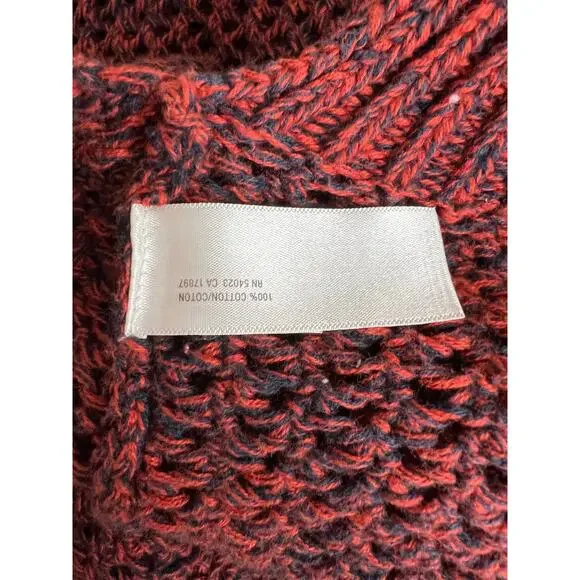 Old navy burnt orange crochet sweater casual fall Y2K boho open knit Crewneck - Picture 7 of 7